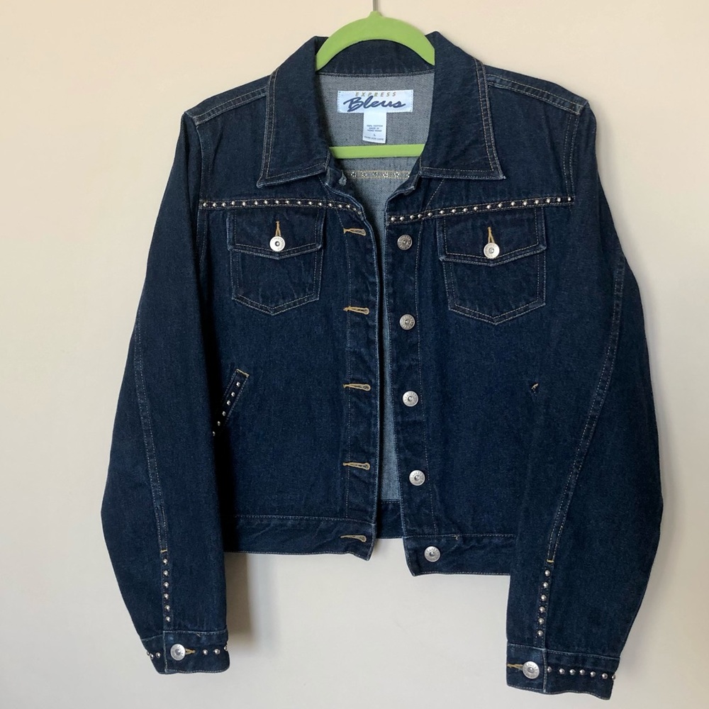 Dark denim jean jacket - express L